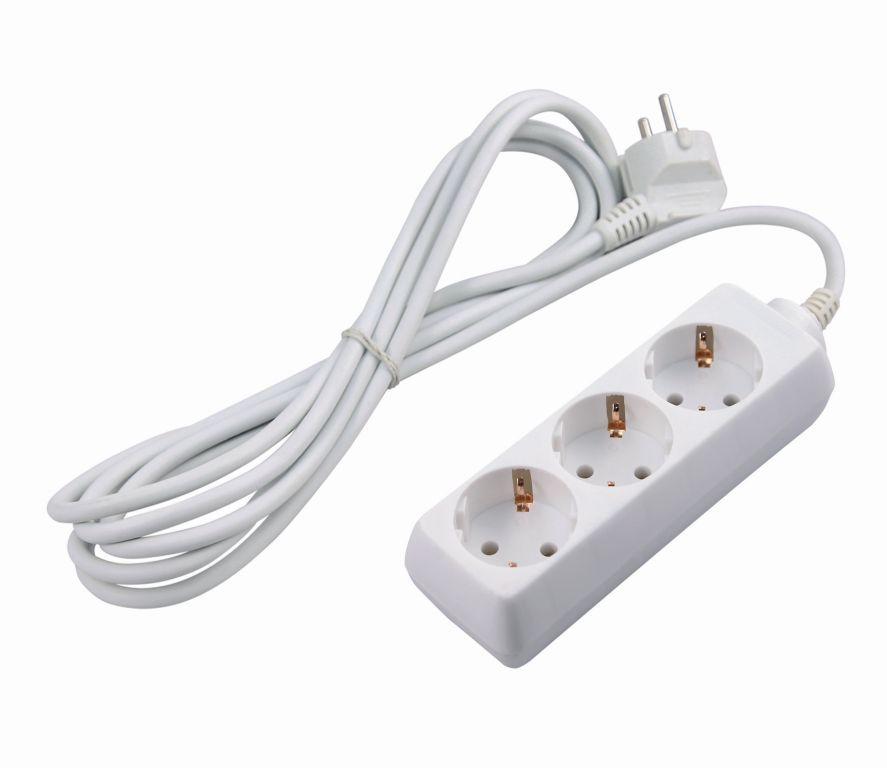 Удлинитель ЭРА U 3р.С/З 10A 3.0м белый