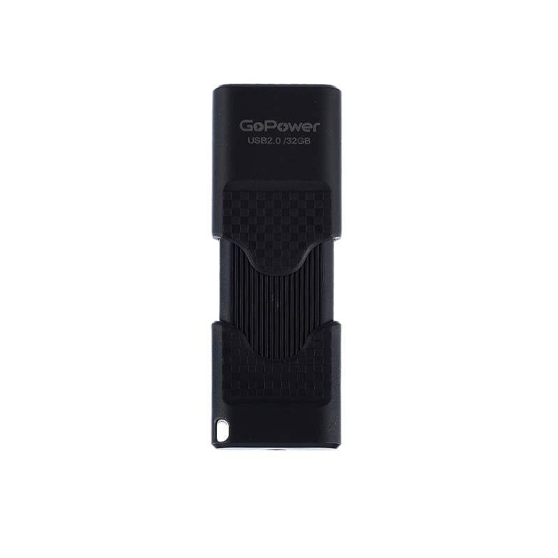 Флеш-накопитель GoPower SLIDER 32GB USB2.0 пластик черный матовый (1/50/1000)