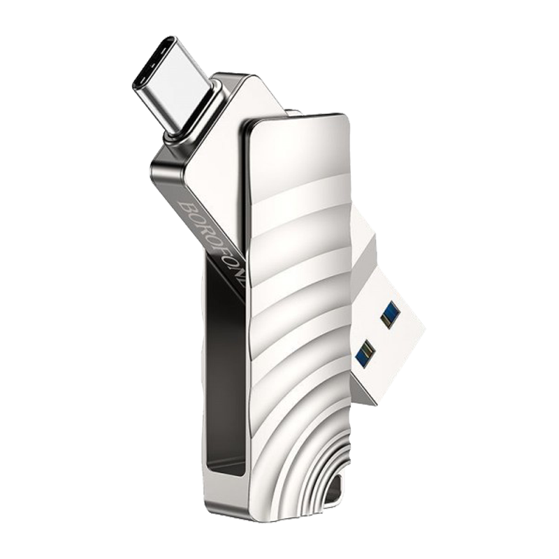 Флеш-накопитель Borofone Soul BUD3 32GB USB3.0 Type-C (m) металл серый (1/25)