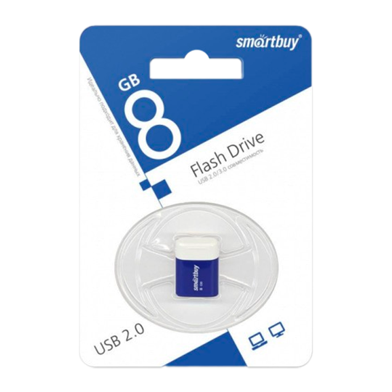 Флеш-накопитель Smartbuy Lara 8GB USB2.0 пластик синий