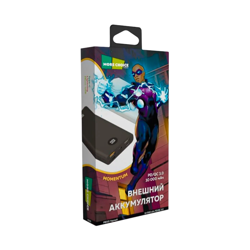 Внешний аккумулятор MORE CHOICE PB31S 10000mAh 3.0A 18W 3USB QC3.0 черный