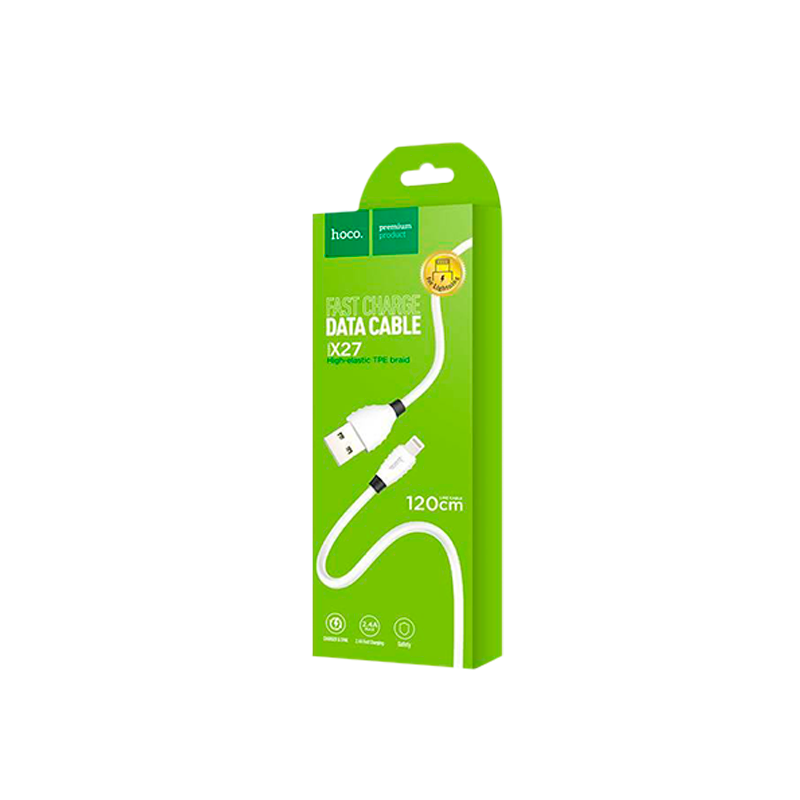 Кабель HOCO X27 USB (m)-Type-C (m) 1.2м 2.4A TPE белый (1/30/300)