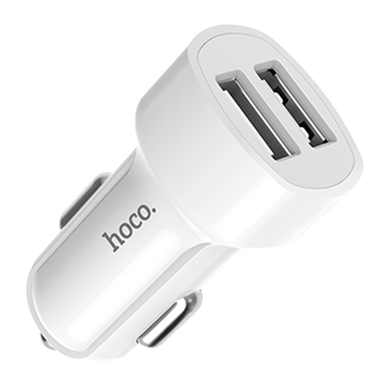 Автомобильное З/У HOCO Z2A 2USB 2.4A белый (1/28/280)