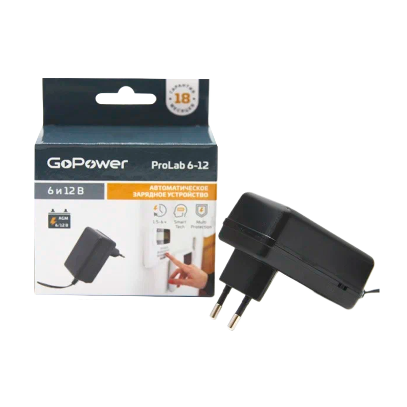 З/У для свинцово-кислотных аккумуляторов 6 и 12V GoPower ProLab 6-12 1.0A (1/100)