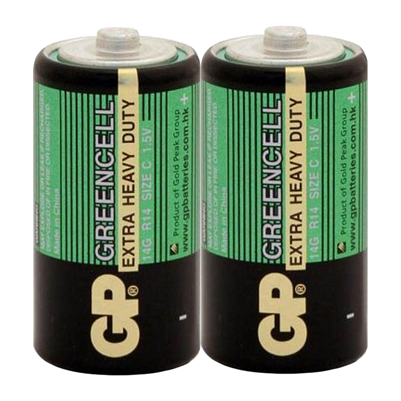 Батарейка GP GreenCell R14 C Shrink 2 Heavy Duty 1.5V (2/24/480)