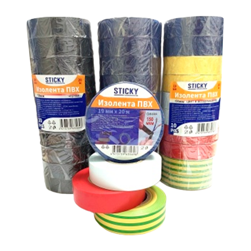 Изолента STICKY ПВХ 19мм*20м синий (1/10/36/200)
