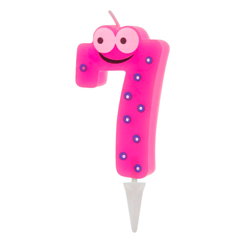 Свеча детская для торта, цифра 7, 1 шт. в упаковке, PATERRA (1/24)