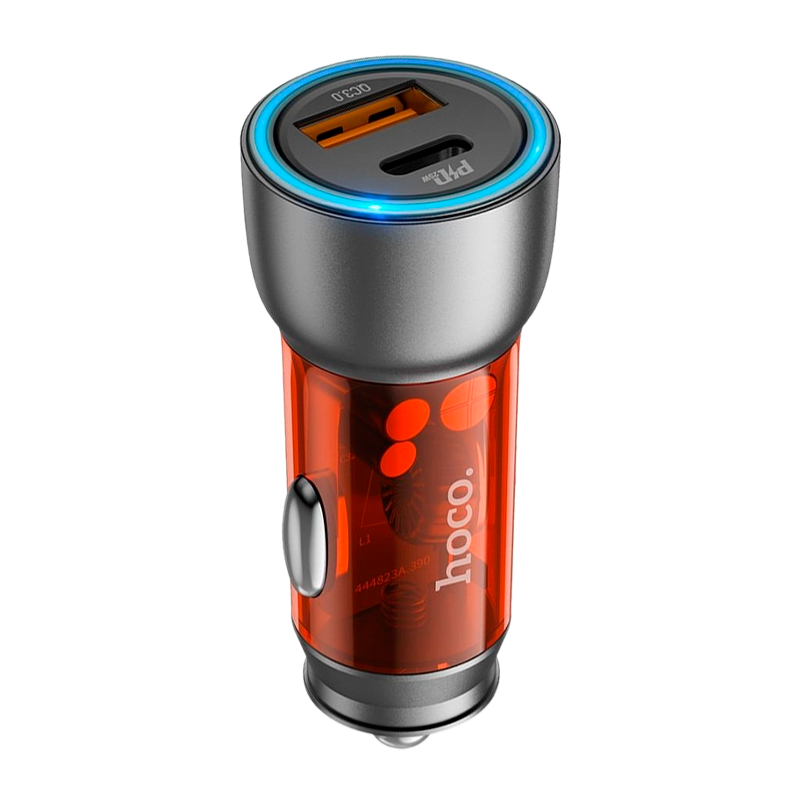Автомобильное З/У HOCO NZ8 1USB/Type-C 25W QC3.0 коричневый (1/13/130)