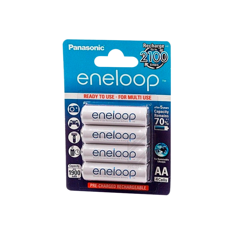 Аккумулятор предзаряженный RTU Panasonic HR6 AA BL4 NI-MH eneloop 1900mAh пласт. футл. (4/40/160)
