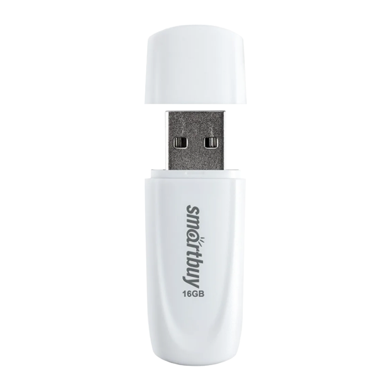 Флеш-накопитель Smartbuy Scout 16GB USB2.0 пластик белый
