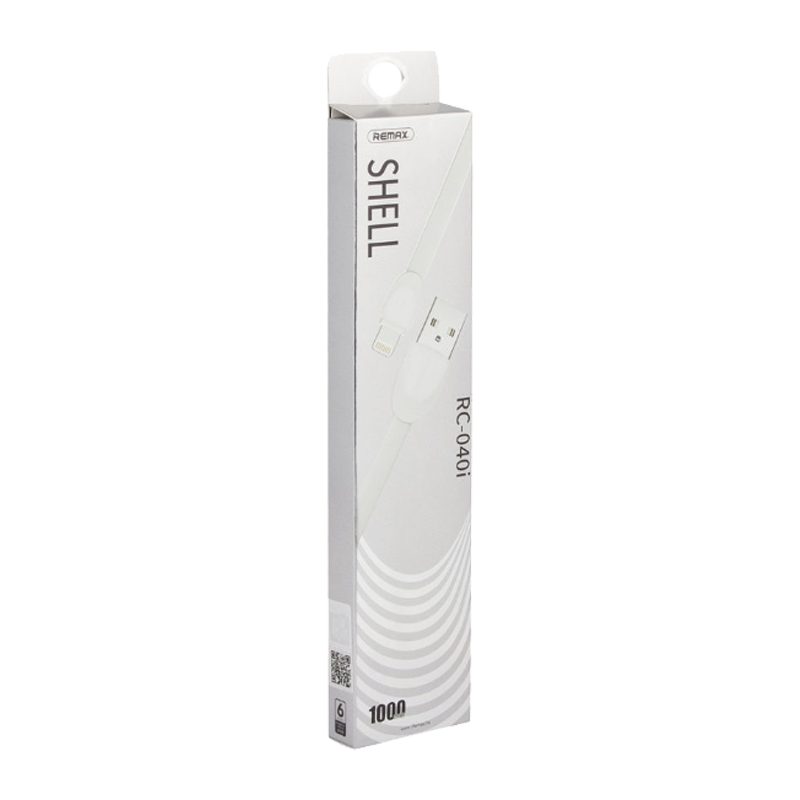 USB кабель REMAX Shell (IPhone 5/6/7/SE) RC-040I Белый, (1M, 2.1A) (35)