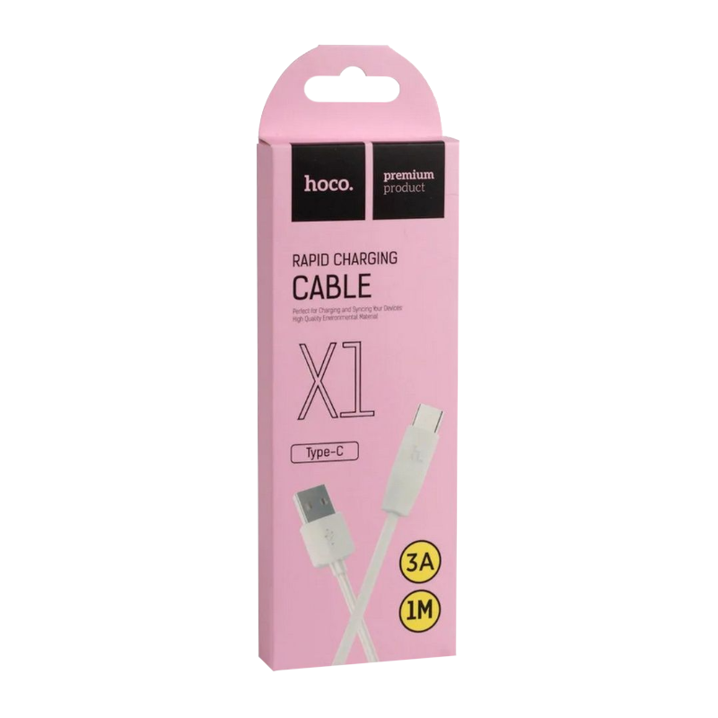 Кабель HOCO X1 USB (m)-Type-C (m) 1.0м 2.4A ПВХ белый (1/30/300)