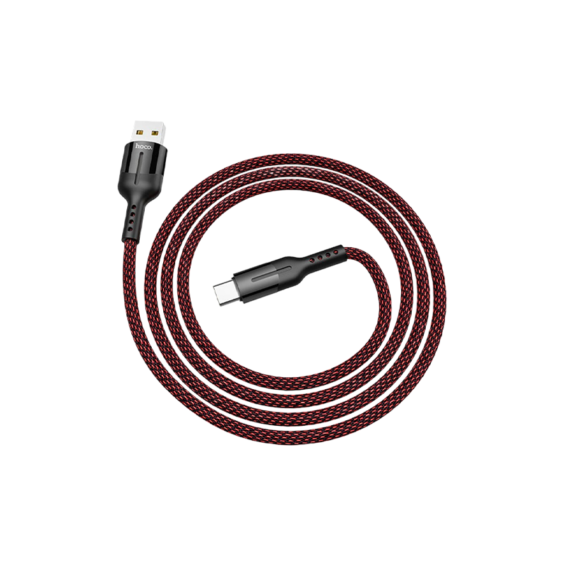 Кабель HOCO U68 USB (m)-Type-C (m) 1.2м 5.0A нейлон черный (1/20/200)