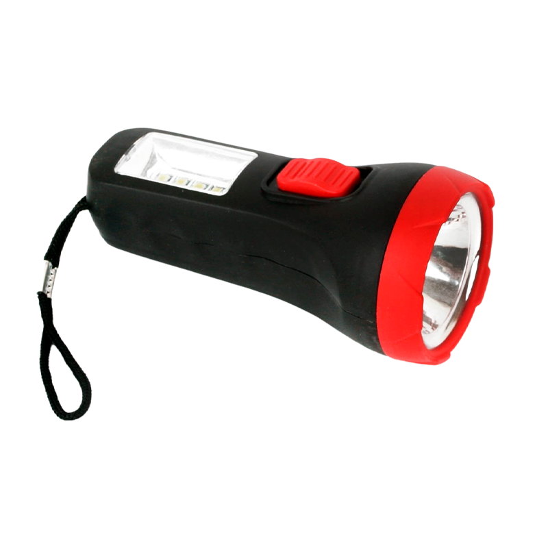 Фонарь туристический Ultraflash LED16014 1.5W 1+4SMD от аккумулятора IP20 черный красный (1/25/200)