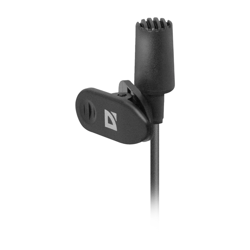 Микрофон Defender MIC-109 конденсаторный 54 дБ 1.8м на прищепке черный (1/50)