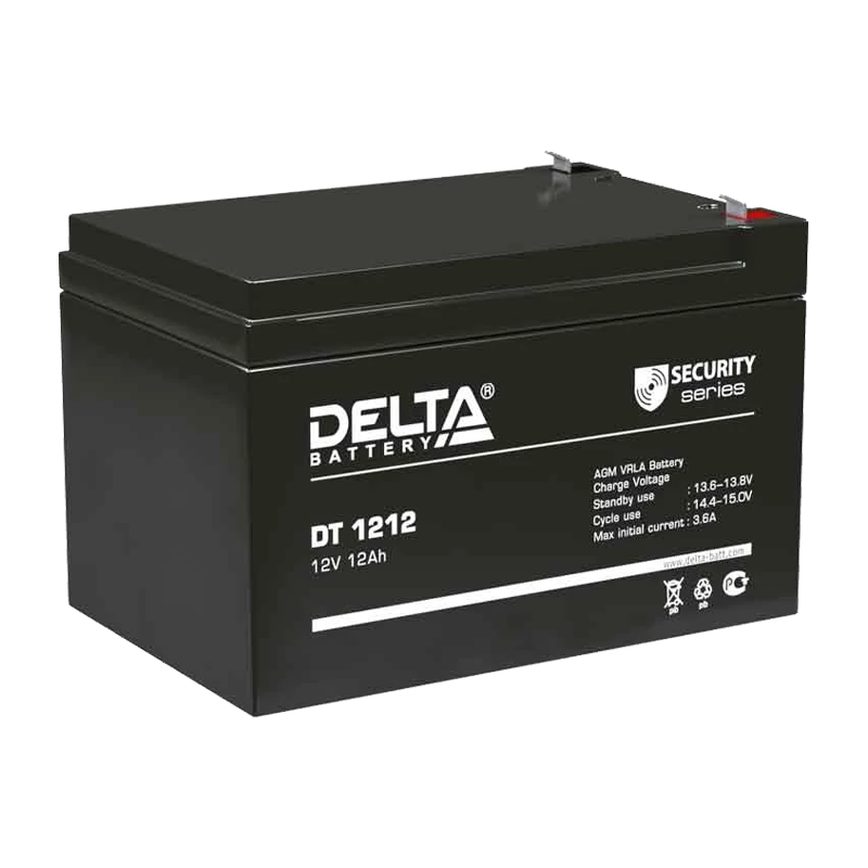 Аккумулятор свинцово-кислотный Delta DT 1212 12V 12Ah (1/4)