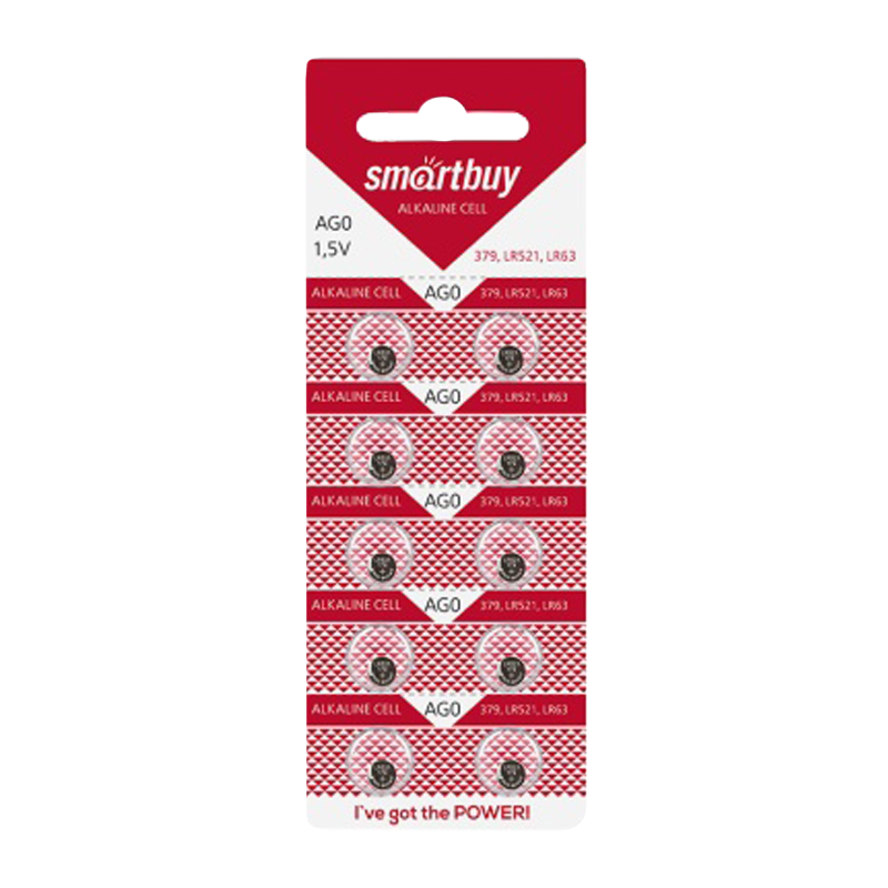 Батарейка Smartbuy G0/LR521/LR63/LR50/379A/179 BL10 Alkaline 1.5V (10/200/2000)