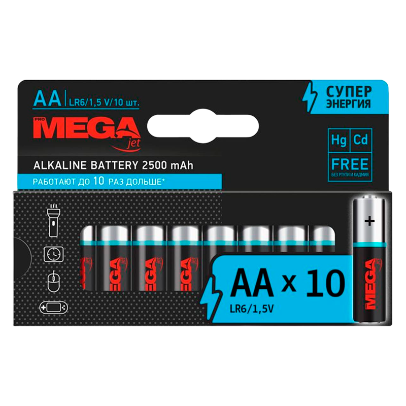 Батарейка Promega LR6 AA BL10 Alkaline 1.5V (10/100/800/20800)
