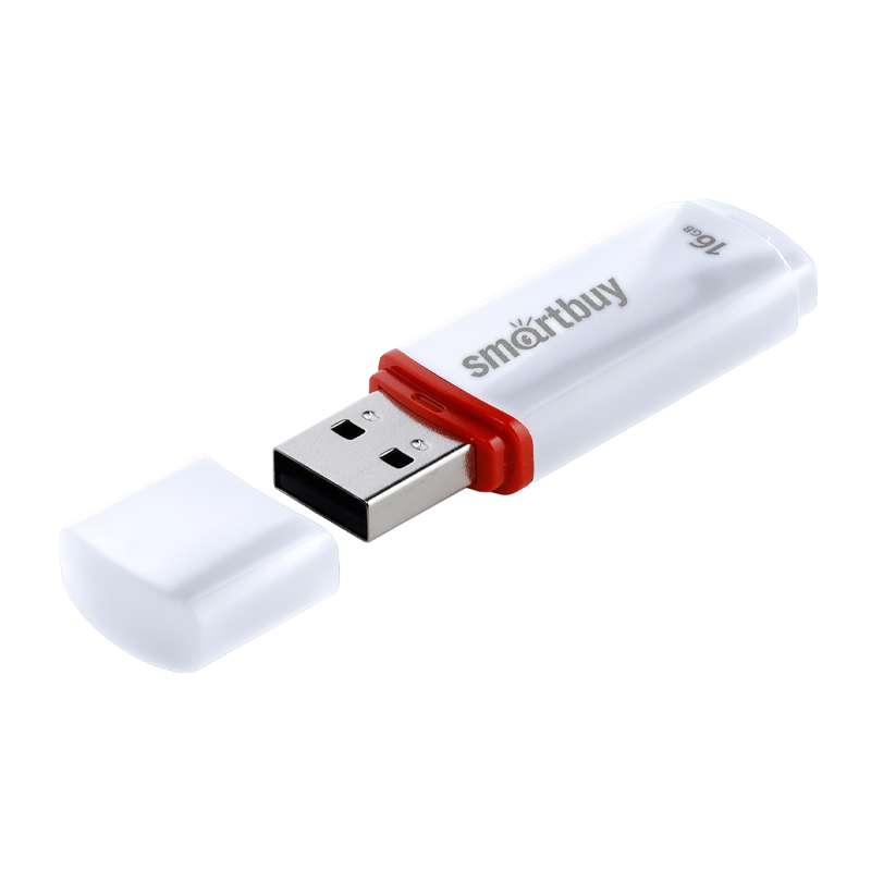 Флеш-накопитель Smartbuy Crown 16GB USB2.0 пластик белый