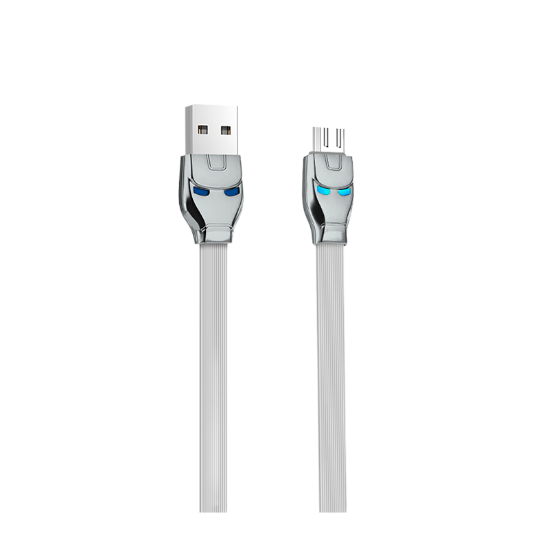 Кабель HOCO U14 USB (m)-microUSB (m) 1.2м 2.4A силикон серый (1/50/300)
