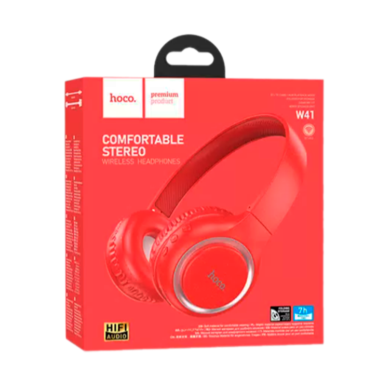 Наушники полноразмерные HOCO W41 bluetooth 5.3 красный (1/60)
