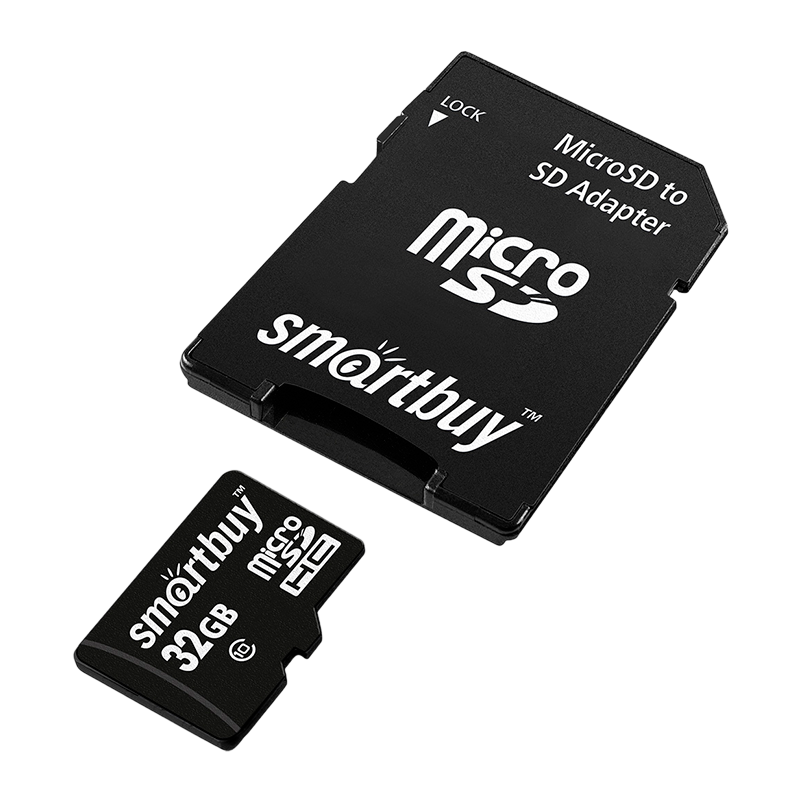 Карта памяти microSD Smartbuy 32GB Class10 10 МБ/сек с адаптером