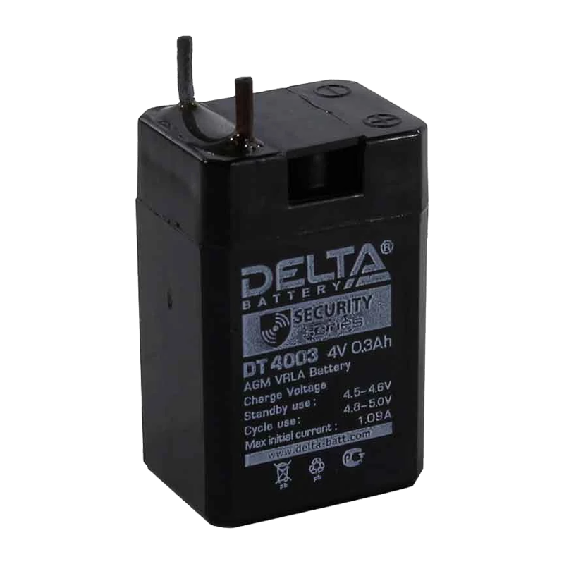 Аккумулятор свинцово-кислотный Delta DT 4003 4V 0.3Ah