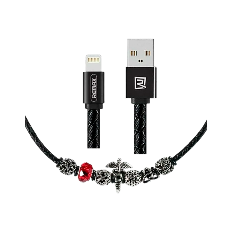 USB кабель REMAX Jewellery (Micro) RC-058M Чёрный (0.5M, 2.4A)