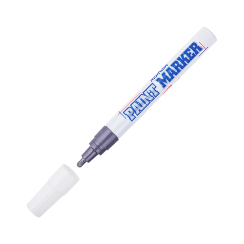 Маркер промышленный MunHwa PAINT MARKER PM-06 4.0мм нитрокраска серебряный (1/12/576)