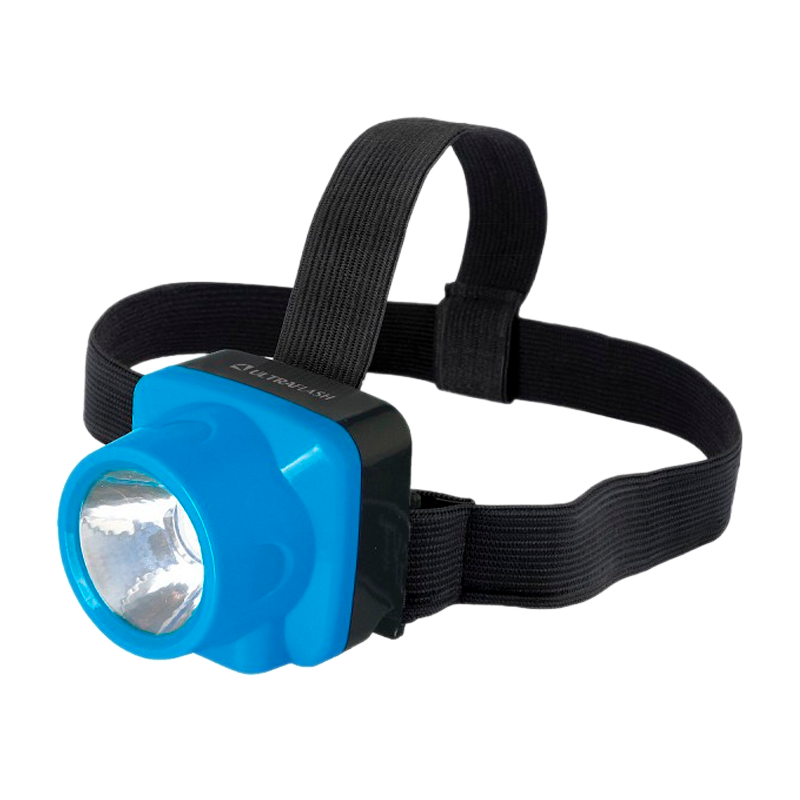 Фонарь налобный Ultraflash LED5375 1W 1LED от аккумулятора IP43 синий (1/180)