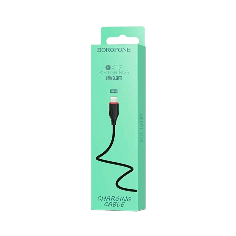 Кабель Borofone BX17 USB (m)-Lightning (m) 1.0м 2.4A ПВХ черный (1/648)