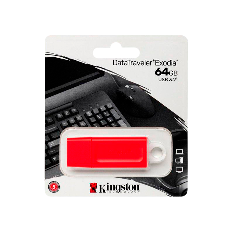 Флеш-накопитель Kingston DataTraveler G4 64GB USB3.0 пластик белый красный