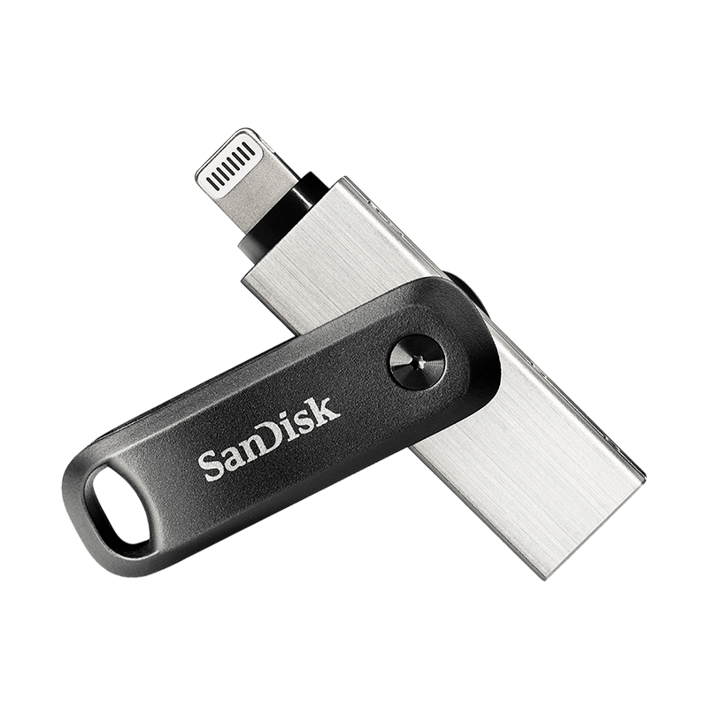 Флеш-накопитель SanDisk Go iXpand 64GB USB3.0 Lightning (m) металл+пластик черный