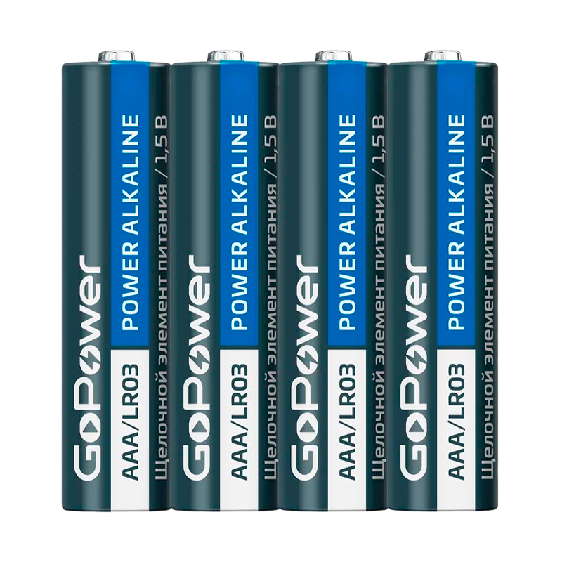 Батарейка GoPower LR03 AAA BOX20 Shrink 4 Alkaline 1.5V (4/20/640)