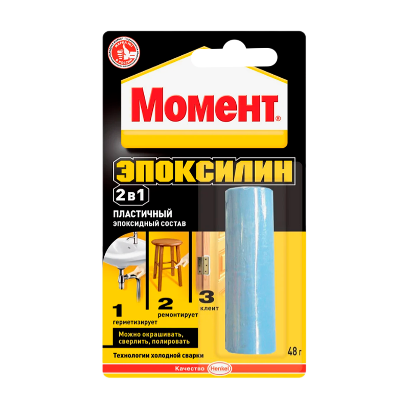 Клей Момент ЭПОКСИЛИН эпоксидный 30г пластилин (1/12)