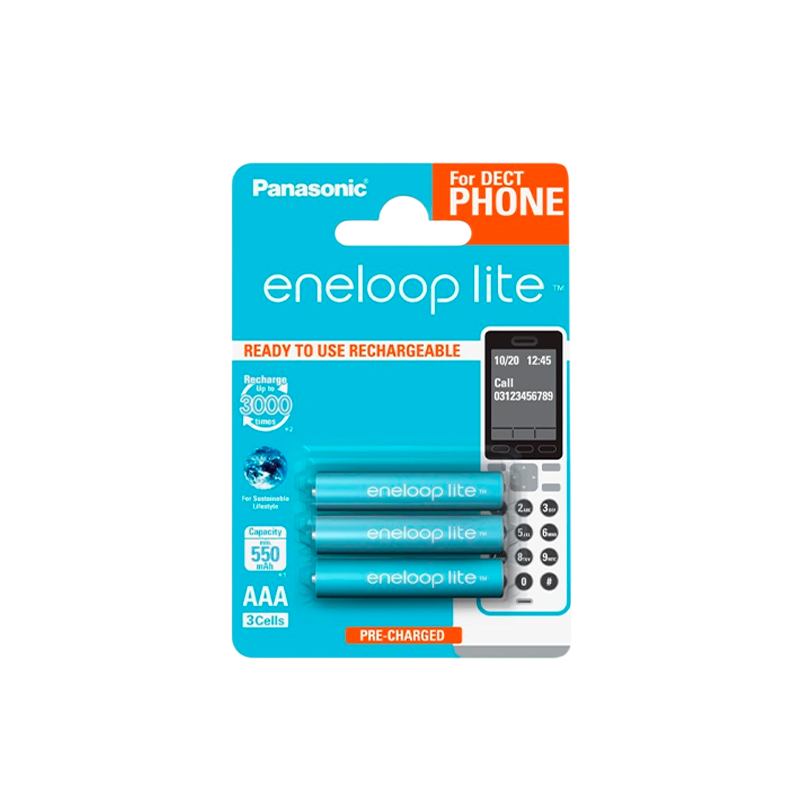 Аккумулятор предзаряженный RTU Panasonic HR03 AAA BL3 NI-MH eneloop lite DECT 550mAh (3/30)