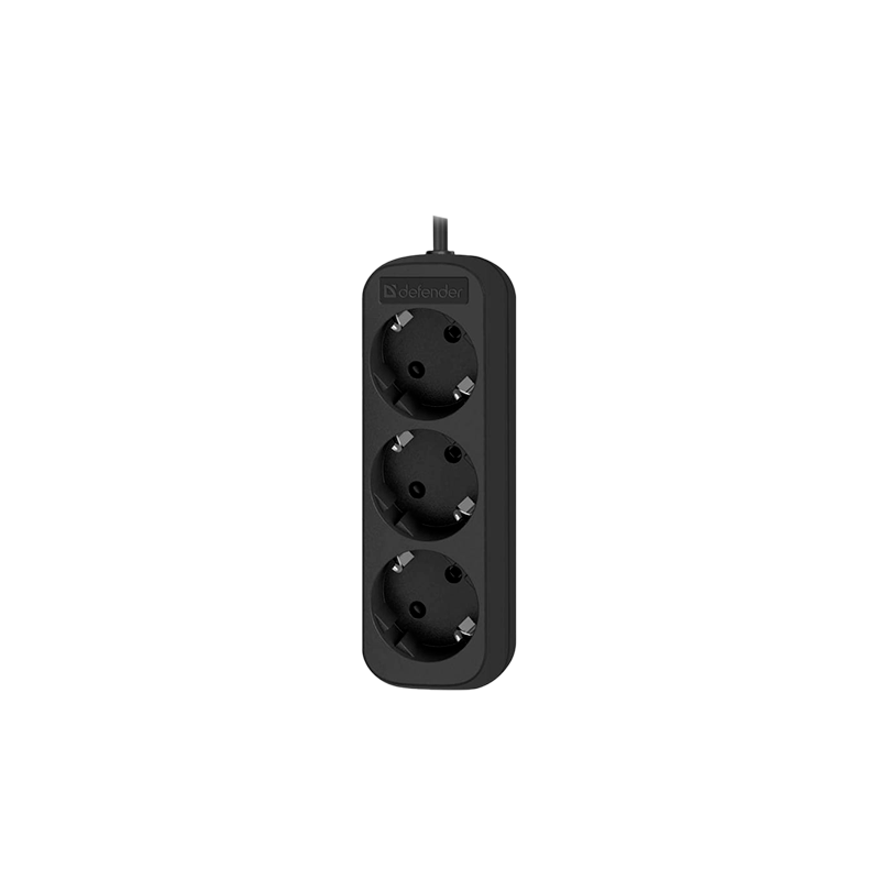 Удлинитель Defender M330 3р.С/З 10A 3.0м черный (1/30)