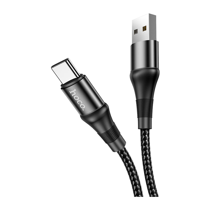 Кабель HOCO X50 USB (m)-Type-C (m) 1.0м 3.0A нейлон черный (1/31/310)