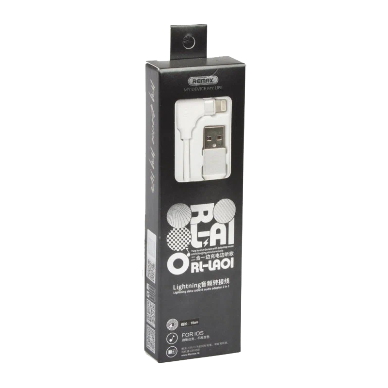USB кабель REMAX RL-LA01&nbsp;&nbsp;(IPhone 5/6/7/SE) (15CM, 2.1A) Белый