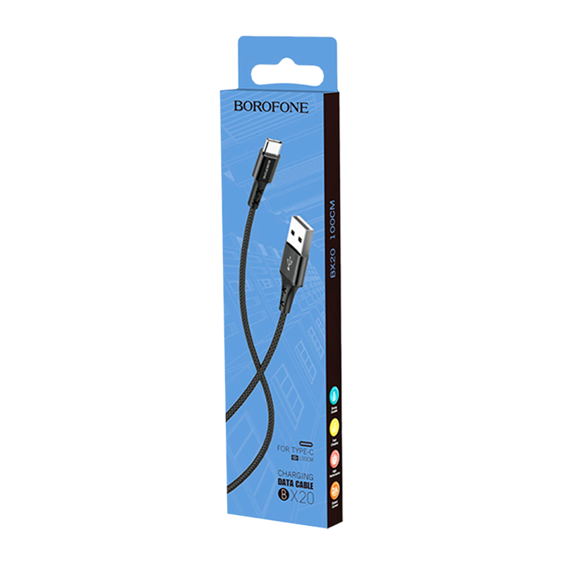 Кабель Borofone BX20 USB (m)-Type-C (m) 1.0м 2.0A нейлон черный (1/648)