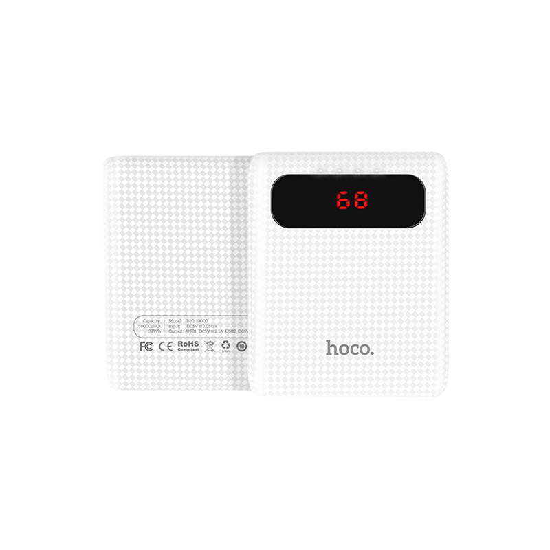 Внешний аккумулятор HOCO B20 10000mAh 2.1A 2USB белый (1/60)