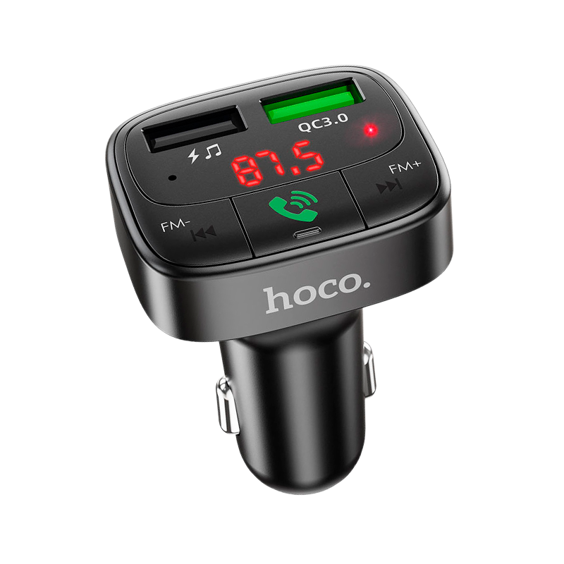 FM-трансмиттер HOCO E59 2USB microSD bluetooth 5.0 QC3.0 черный (1/100)