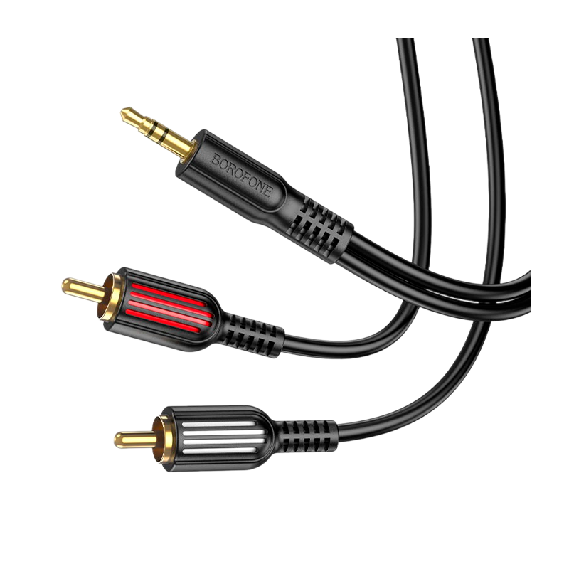 Кабель AUX Borofone BL11 Jack 3.5mm (m)-2xRCA (m) 1.5м ПВХ черный (1/63/252)