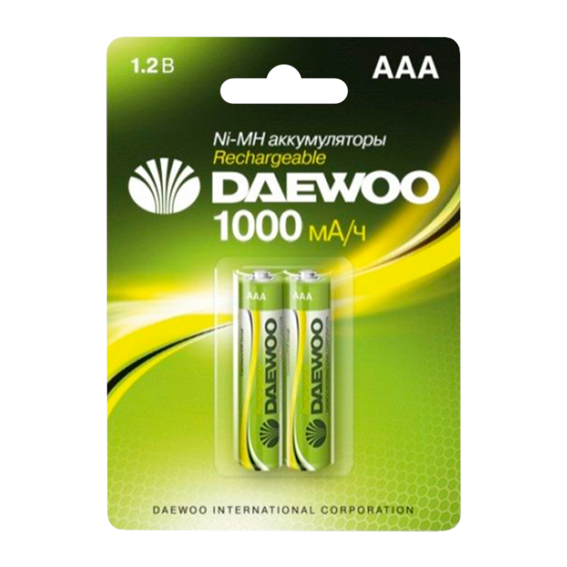 Аккумулятор бытовой Daewoo HR03 AAA BL2 NI-MH 1000mAh (2/20/100)