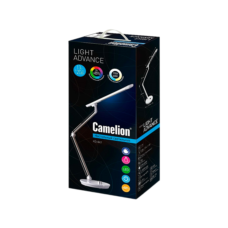 Светильник настольный Camelion KD-842 13W 230V 1LED на основании сенс. рег.ярк./цвета белый (1/4)