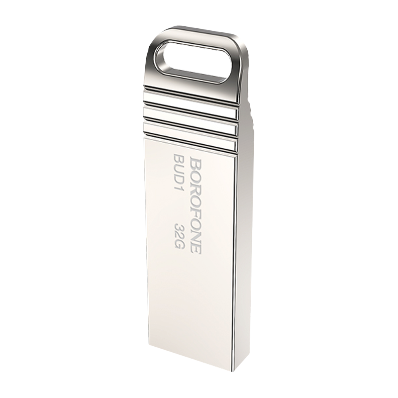 Флеш-накопитель Borofone Nimble BUD1 32GB USB2.0 металл серебряный (1/40/320)
