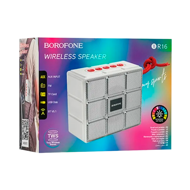 Портативная колонка Borofone BR16 bluetooth 5.1 microSD серый (1/80)