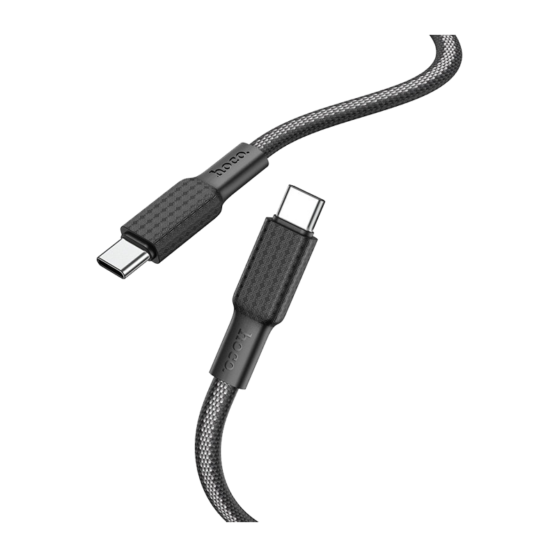 Кабель HOCO X69 Type-C (m)-Type-C (m) 1.0м 3.0A 60W нейлон белый черный (1/33/330)