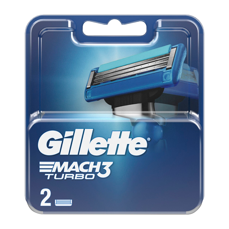 Сменные кассеты Gillette MACH3 TURBO (RUS) 3 лезвия 2шт. (цена за 1 шт) (2/20)