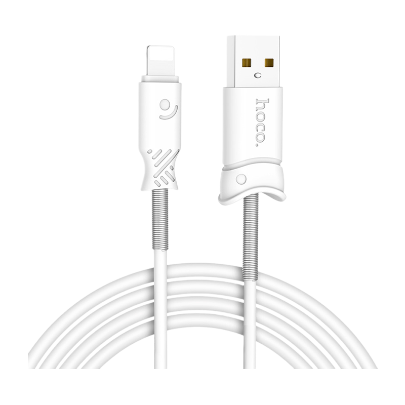 Кабель HOCO X24 USB (m)-Lightning (m) 1.0м 2.4A TPE белый (1/31/310)